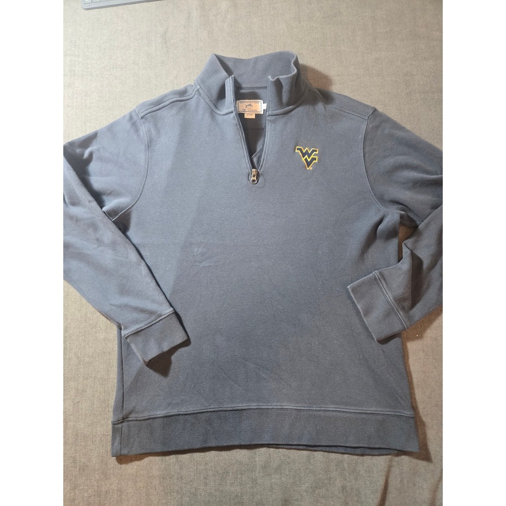 Southern Tide 1/4 Zip Mens Medium West Virginia University Mountaineers NCAA